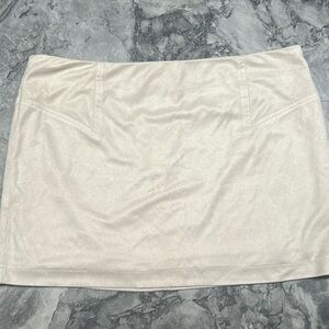 Cream Suede Mini Skirt Size Small